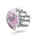 mom 20MM  design Rhinestone  Metal snap buttons