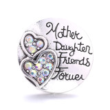 mom 20MM  design Rhinestone  Metal snap buttons
