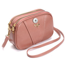 Bow Ladies Small Square Bag Shoulder Messenger Bag Large Capacity Mobile Phone Bag fit 18mm snap button jewelry