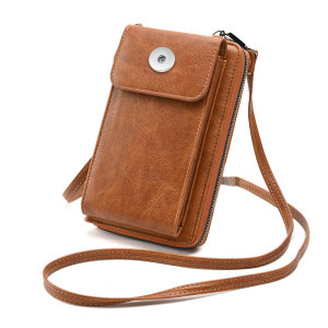 New women's wallets One-shoulder messenger bags Multifunctional mobile phone bags fit 18mm snap button jewelry