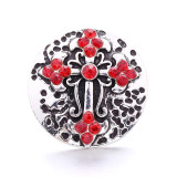 cross 20MM  design Rhinestone  Metal snap buttons