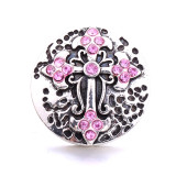 cross 20MM  design Rhinestone  Metal snap buttons