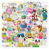 100pcs happy easter graffiti stickers decorative suitcase notebook waterproof detachable stickers