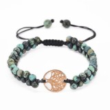 14 styles Tree of Life Natural Stone Bracelet Woven Double Layer Turquoise Crystal Bracelet Wrapped Yoga Bead Bracelet