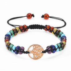 14 styles Tree of Life Natural Stone Bracelet Woven Double Layer Turquoise Crystal Bracelet Wrapped Yoga Bead Bracelet