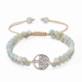 14 styles Tree of Life Natural Stone Bracelet Woven Double Layer Turquoise Crystal Bracelet Wrapped Yoga Bead Bracelet
