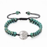 14 styles Tree of Life Natural Stone Bracelet Woven Double Layer Turquoise Crystal Bracelet Wrapped Yoga Bead Bracelet