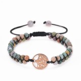 14 styles Tree of Life Natural Stone Bracelet Woven Double Layer Turquoise Crystal Bracelet Wrapped Yoga Bead Bracelet
