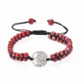 14 styles Tree of Life Natural Stone Bracelet Woven Double Layer Turquoise Crystal Bracelet Wrapped Yoga Bead Bracelet