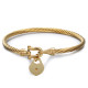 Heart Lock Pointed Stainless Steel Bracelet Braided Twist Bangle