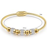 Magnet Diamond Stainless Steel Wire Cable Bracelet