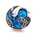 hippocampus 20MM  design Rhinestone  Metal snap buttons