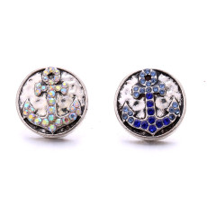 anchor 20MM  design Rhinestone  Metal snap buttons