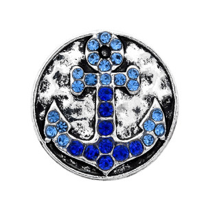 anchor 20MM  design Rhinestone  Metal snap buttons