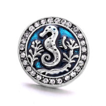 hippocampus 20MM  design Rhinestone  Metal snap buttons