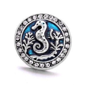 hippocampus 20MM  design Rhinestone  Metal snap buttons