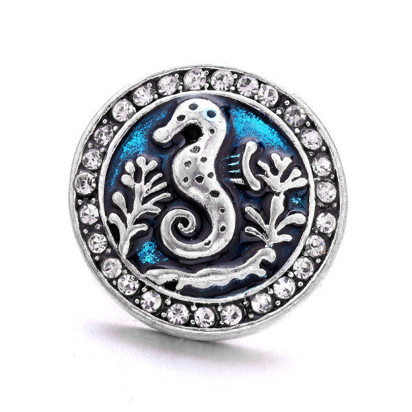 hippocampus 20MM  design Rhinestone  Metal snap buttons