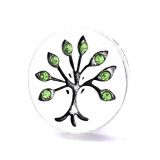 life Tree 20MM  design Rhinestone  Metal snap buttons