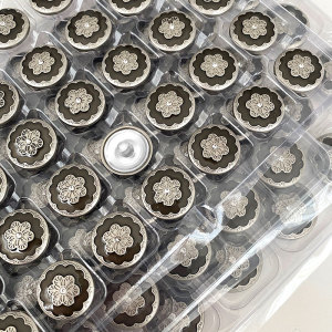 20MM  flower golden silver  snap buttons