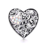 love 20MM  design Rhinestone  Metal snap buttons