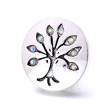 life Tree 20MM  design Rhinestone  Metal snap buttons
