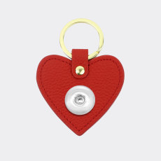 Genuine Leather  Litchi Pattern love Keychain Multicolor fit 18mm snap button jewelry