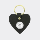 Genuine Leather  Litchi Pattern love Keychain Multicolor fit 18mm snap button jewelry