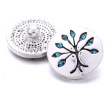 life Tree 20MM  design Rhinestone  Metal snap buttons