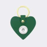Genuine Leather  Litchi Pattern love Keychain Multicolor fit 18mm snap button jewelry