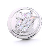 swan 20MM  design Rhinestone  Metal snap buttons