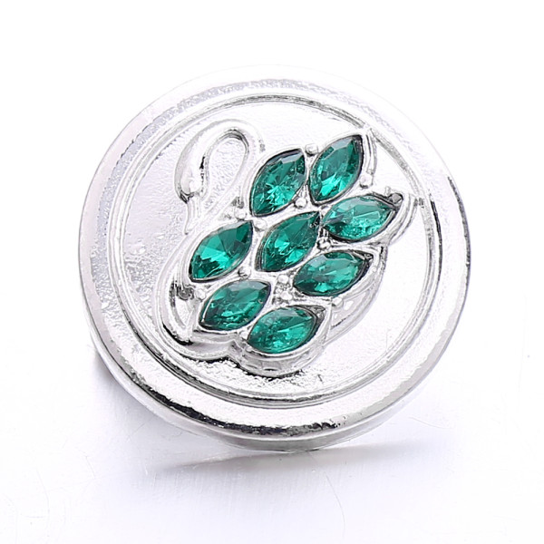 swan 20MM  design Rhinestone  Metal snap buttons