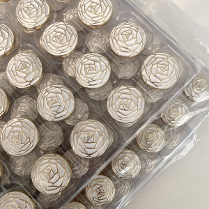 20MM  flower golden silver  snap buttons