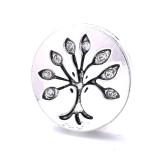 life Tree 20MM  design Rhinestone  Metal snap buttons