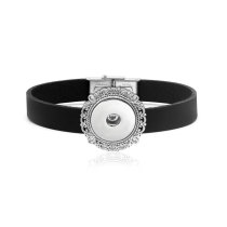Genuine Leather bracelets fit 20mm Snaps button jewelry wholesale