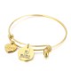 Mother's day gift love mi mama stainless steel heart-shaped stretch bracelet for women