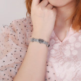 Strap Stainless Steel Bracelet Heart Shaped Cutout Letter Mama Mother's Day Bracelet for Boys and Girls