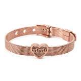Love Strap Simple Heart Letter Stainless Steel Bracelet Mother's Day Gift