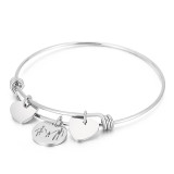 Stainless Steel Heart Shape Parent-Child Hand in Hand Retractable Bracelet Mother's Day Gift