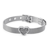Love Strap Simple Heart Letter Stainless Steel Bracelet Mother's Day Gift