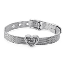 Love Strap Simple Heart Letter Stainless Steel Bracelet Mother's Day Gift