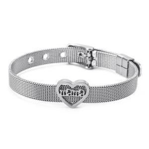 Love Strap Simple Heart Letter Stainless Steel Bracelet Mother's Day Gift