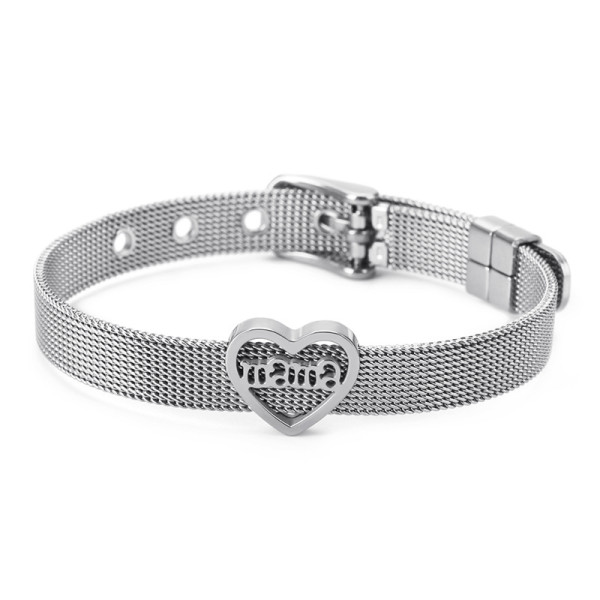 Love Strap Simple Heart Letter Stainless Steel Bracelet Mother's Day Gift