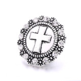 20MM cross design Rhinestone  Metal snap buttons