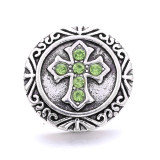20MM cross design Rhinestone  Metal snap buttons