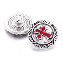 20MM cross design Rhinestone  Metal snap buttons