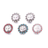 20MM cross design Rhinestone  Metal snap buttons