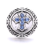 20MM cross design Rhinestone  Metal snap buttons