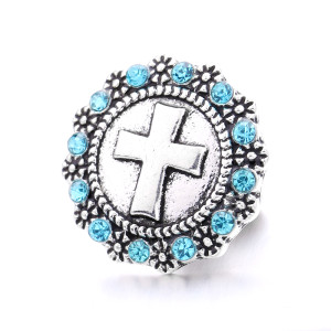 20MM cross design Rhinestone  Metal snap buttons