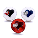20MM love design Rhinestone  Metal snap buttons