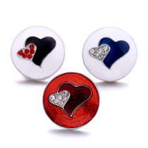 20MM love design Rhinestone  Metal snap buttons